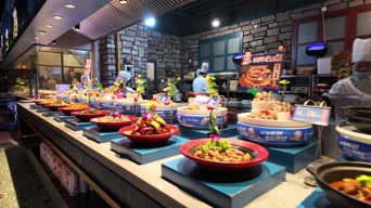 生活日常,蛋糕,火锅,食物,八宝饭,桌子,全景
