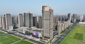旅拍风景,城市,配音,高楼,公寓,高楼大厦,全景