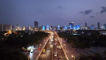 旅拍风景,夜景,美景,高楼,城市,全景
