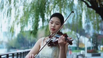 乐器演奏,配音,手机壁纸,衣服,树木,弹小提琴,全景