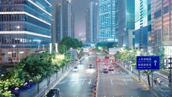 旅拍风景,城市,美景,交通,高楼,城市,淮海路商业街
