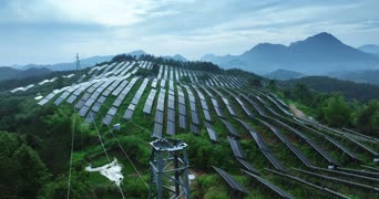 数字科技,配音,知识,树木,梯田,全景