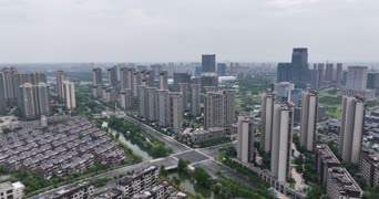 旅拍风景,城市,高楼,全景