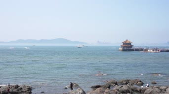 旅拍风景,配音,全景,青岛栈桥