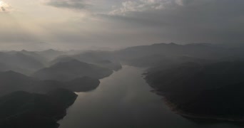 旅拍风景,美景,配音,大自然,河流,全景,高榜山