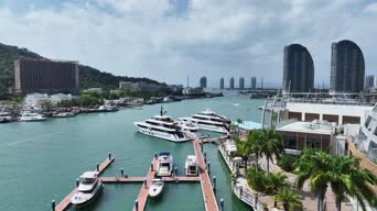旅拍风景,美景,旅拍,高楼,港口,全景