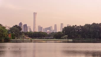 旅拍风景,城市,美景,高楼,树木,全景
