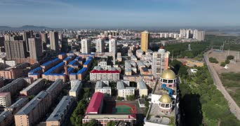 旅拍风景,美景,大自然,高楼,城市,河流,全景