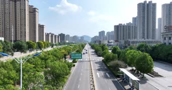 旅拍风景,美景,大自然,高楼,树木,自主创新,全景