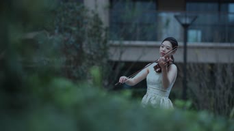 乐器演奏,配音,衣服,树木,植物,弹小提琴,打电话,全景