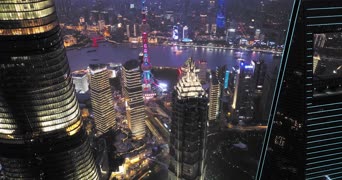 旅拍风景,夜景,高楼,城市,全景