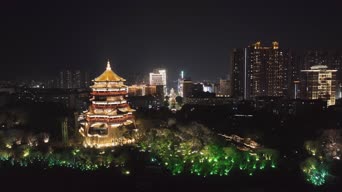 旅拍风景,夜景,高楼,城市,全景