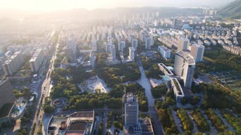 旅拍风景,美景,城市,高楼,树木,高楼大厦,全景