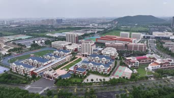 旅拍风景,城市,美景,高楼,城市,足球场,全景