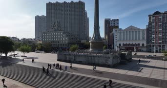 旅拍风景,配音,知识,高楼,树木,城市,全景