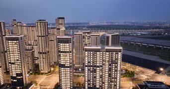 旅拍风景,美景,城市,高楼,全景