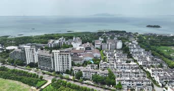 旅拍风景,美景,大自然,高楼,树木,岛屿,全景