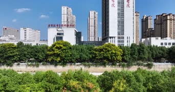 旅拍风景,歌曲演唱,美景,城市,高楼,树木,公寓,中学,国家,全景