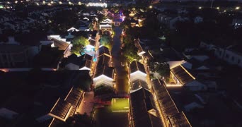 旅拍风景,夜景,衣服,树木,城市,全景