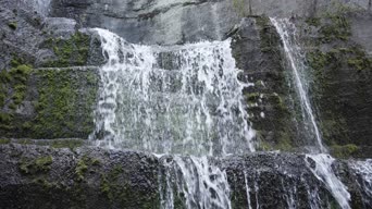 旅拍风景,配音,植物,树木,瀑布,全景
