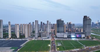 旅拍风景,城市,配音,高楼,公寓,高楼大厦,全景
