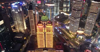 旅拍风景,夜景,高楼,城市,全景