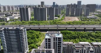 旅拍风景,美景,城市,高楼,公共汽车