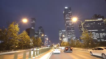 旅拍风景,夜景,嗨曲,高楼,全景,莫斯科国际商务中心