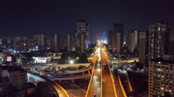 旅拍风景,夜景,高楼,城市,全景
