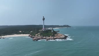 旅拍风景,大海,美景,海岛,灯塔,全景