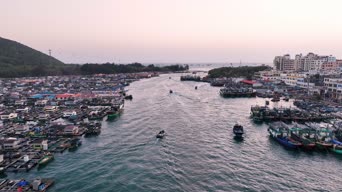 旅拍风景,美景,记录,城市,全景,香港仔避风塘