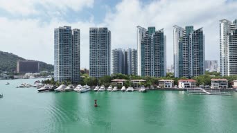 旅拍风景,美景,旅拍,高楼,公寓,树木,全景