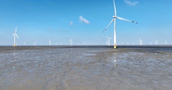旅拍风景,旅拍,大海,美景,全景,高美野生动物保护区,达坂城风力发电站