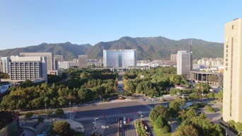 旅拍风景,配音,知识,高楼,树木,公寓,城市,全景