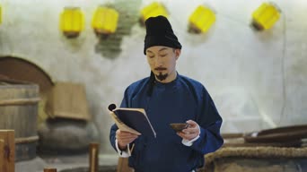 少年,古装,衣服,阅读,全景