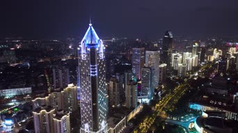 旅拍风景,夜景,高楼,全景