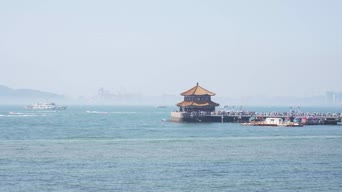 旅拍风景,配音,知识,全景,青岛栈桥