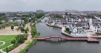 旅拍风景,城市,旅拍,美景,河流,全景